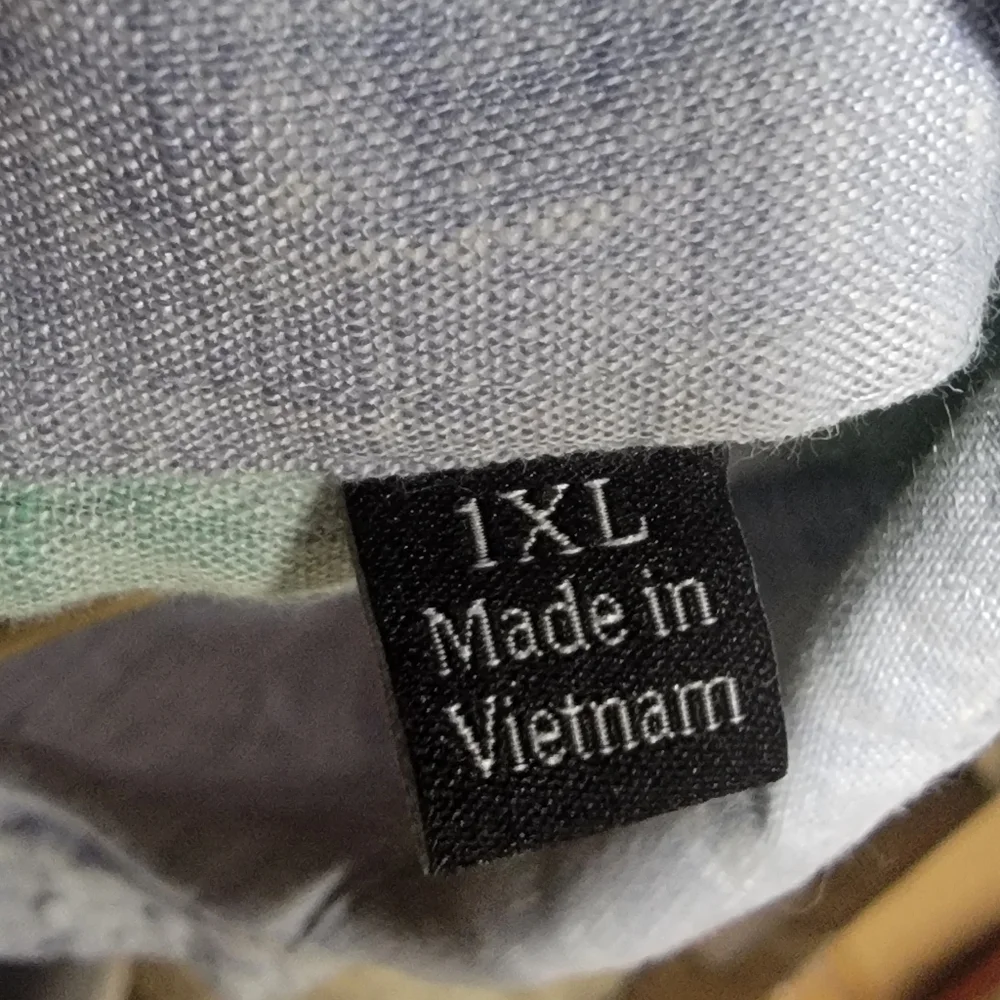 Rochester Men's Two-Tone Light Blue &‎ Green Short Sleeve Linen Shirt  Size XL